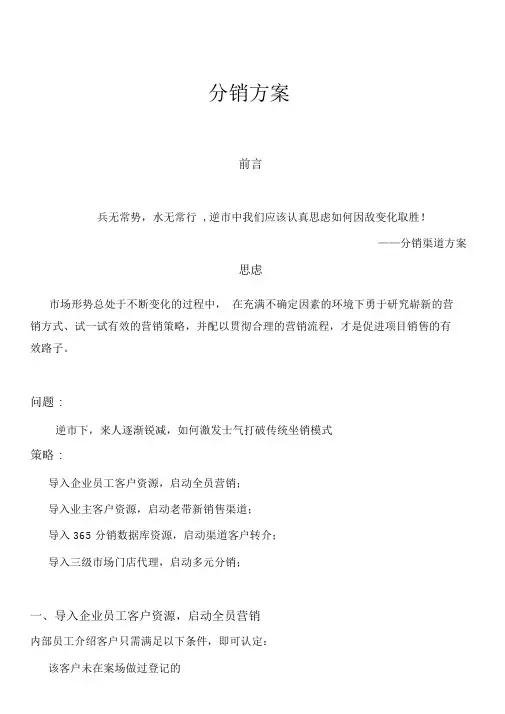 分销实施方案