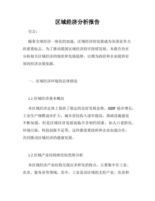 区域经济分析报告