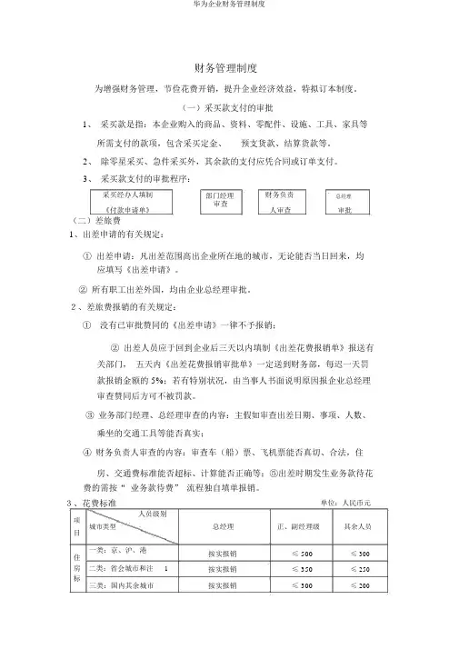 华为公司财务管理制度