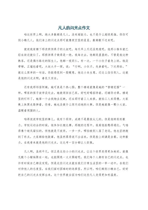 凡人的闪光点作文