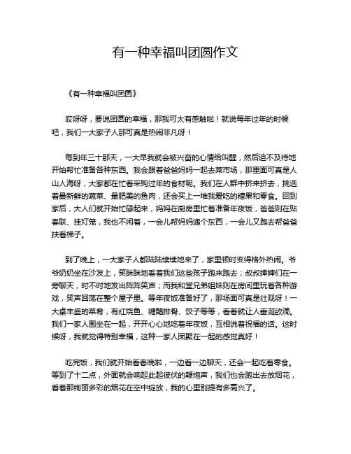 有一种幸福叫团圆作文