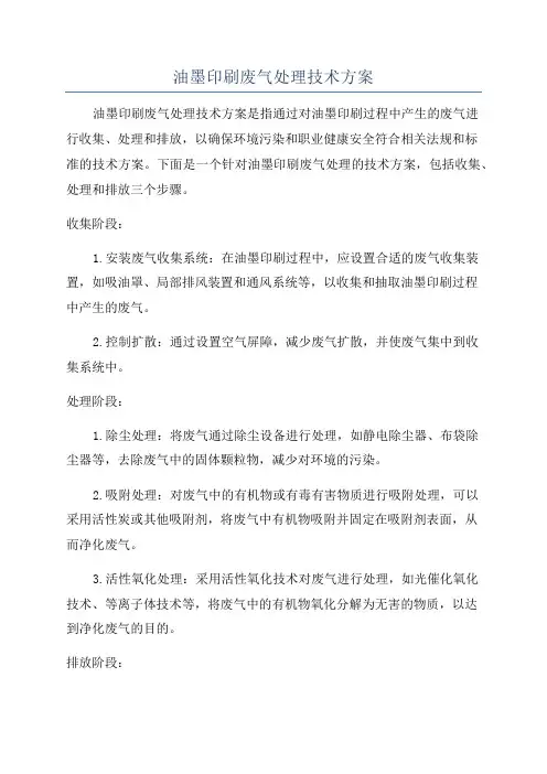 油墨印刷废气处理技术方案