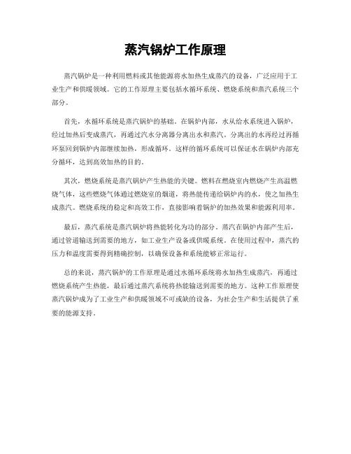 蒸汽锅炉工作原理