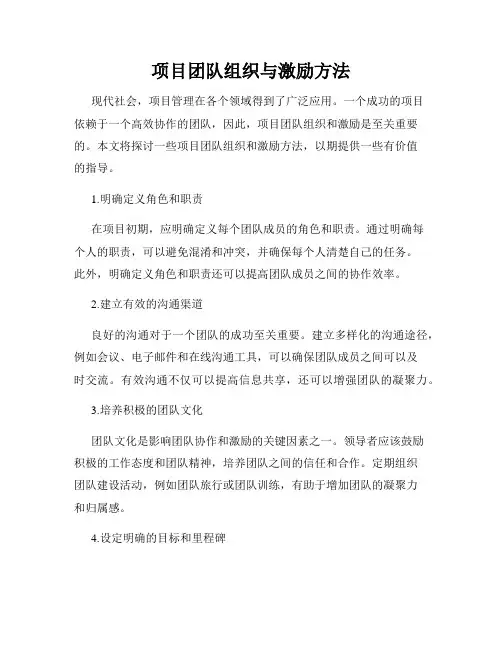 项目团队组织与激励方法