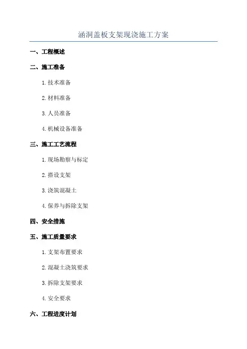 涵洞盖板支架现浇施工方案