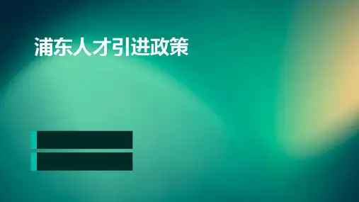 浦东人才引进政策PPT