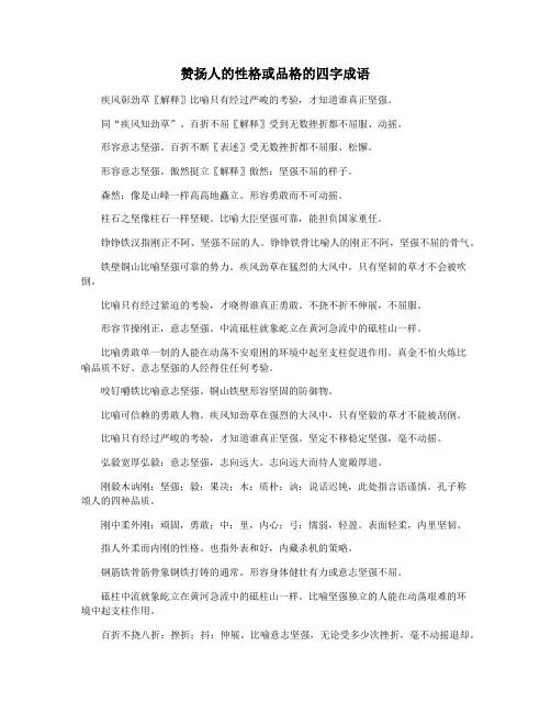 赞扬人的性格或品格的四字成语