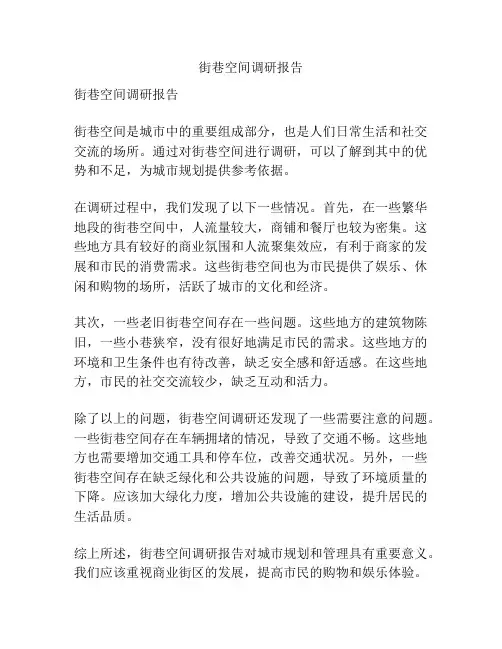 街巷空间调研报告