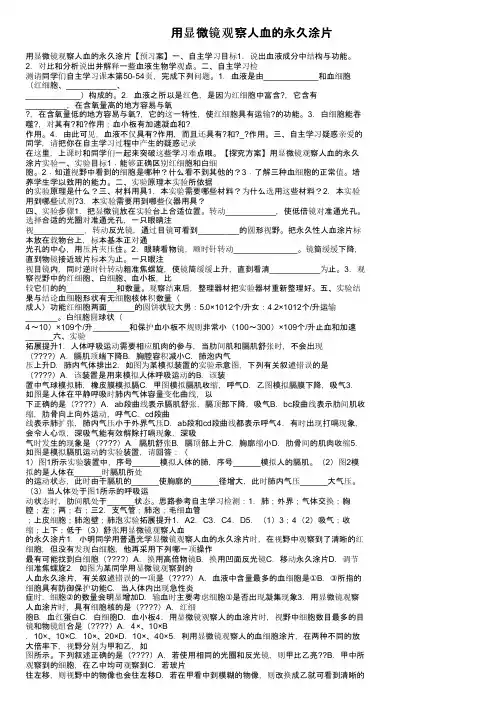 用显微镜观察人血的永久涂片