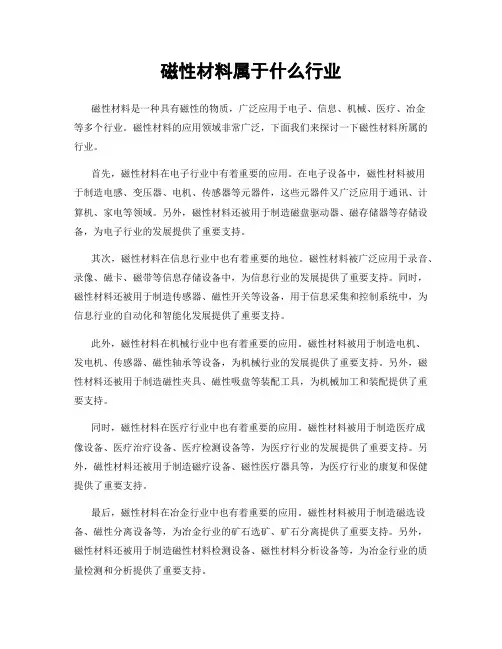 磁性材料属于什么行业