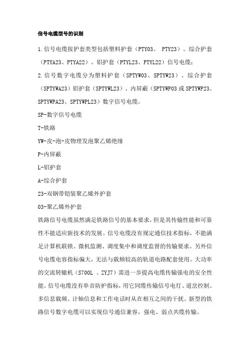 信号电缆型号的识别