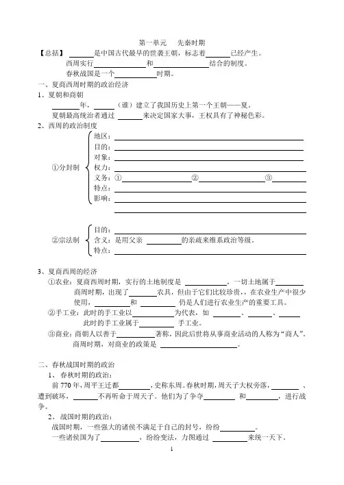 历史通史整理-先秦时期