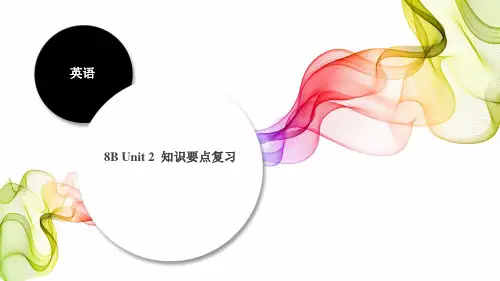 Unit2单元复习课件牛津译林版初中英语八年级下册