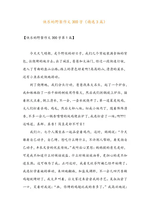 快乐的野餐作文300字(精选3篇)