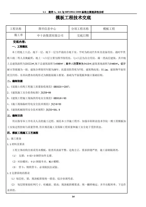 模板工程技术交底30925