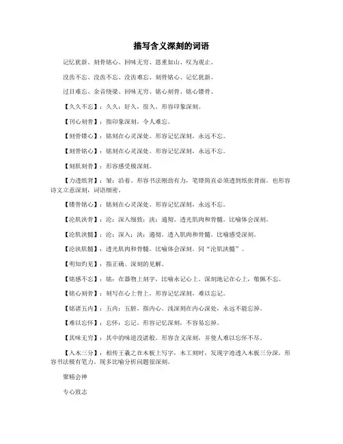 描写含义深刻的词语