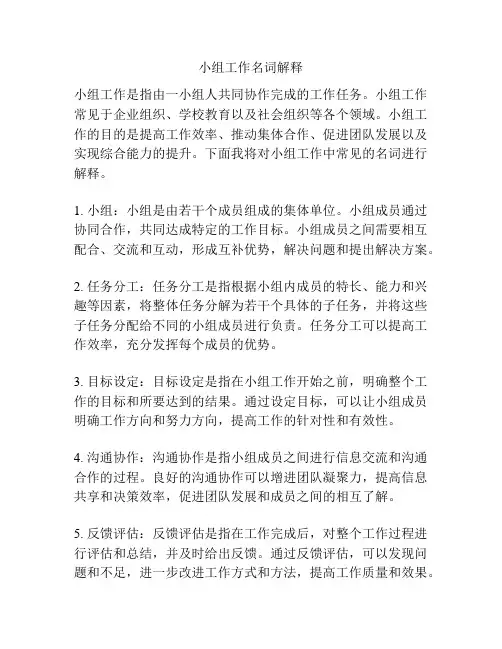 小组工作名词解释