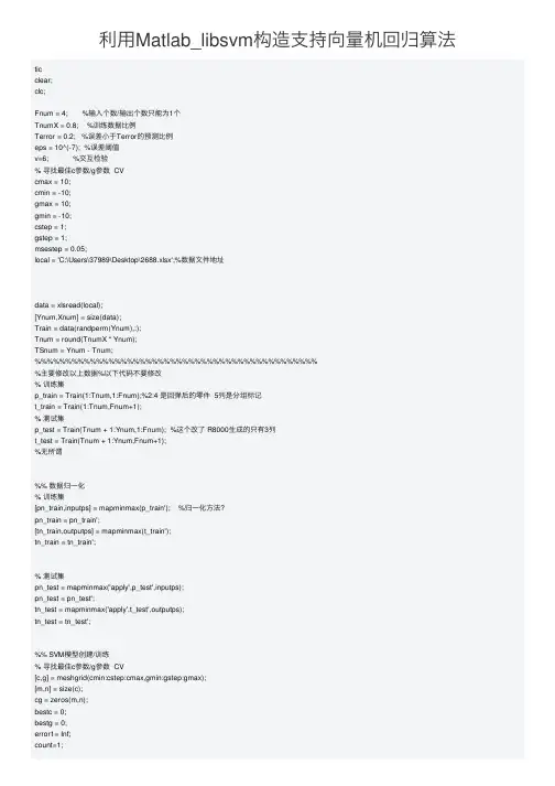 利用Matlab_libsvm构造支持向量机回归算法