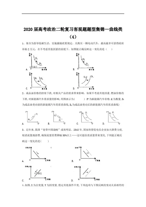 2020届高考政治二轮复习客观题题型集锦：曲线类(4)