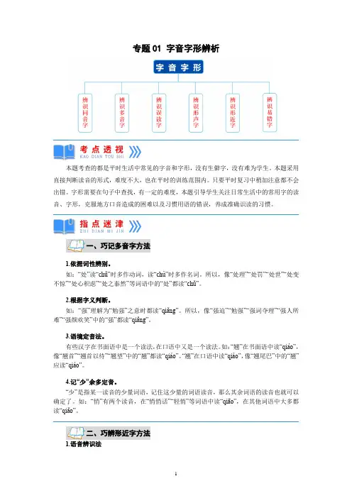 【9年级】寒假衔接专题练01：字音字形辨析(解析版)