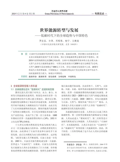 世界能源转型与发展——低碳时代下的全球趋势与中国特色