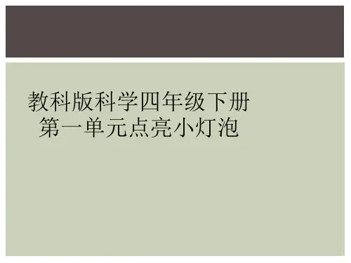 教科版科学四年级下册第一单元点亮小灯泡