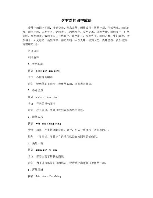 含有然的四字成语