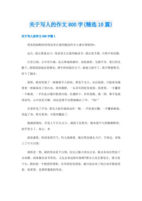 关于写人的作文800字(精选10篇)