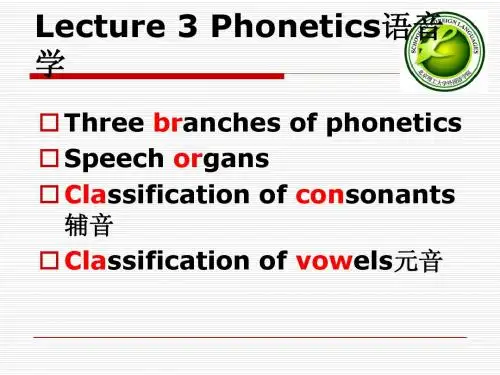 Lecture 3 Phonetics