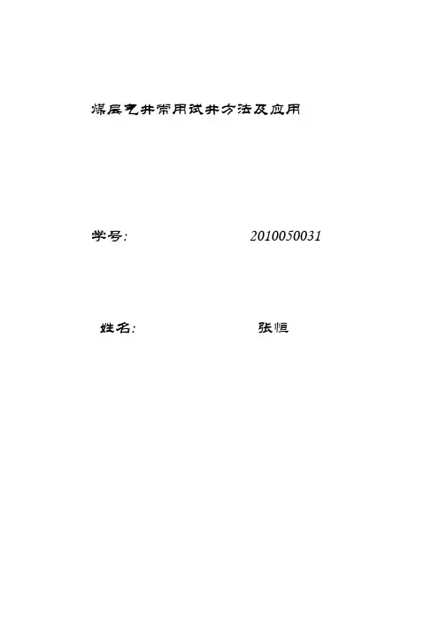 煤层气井常用试井方法及应用