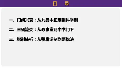 第7课 隋唐制度的变化与创新