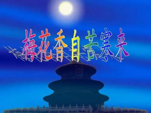 梅花香自苦寒来