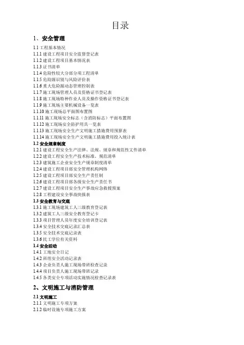 浙江省新安全台账表格(word完整版)