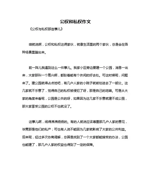 公权和私权作文