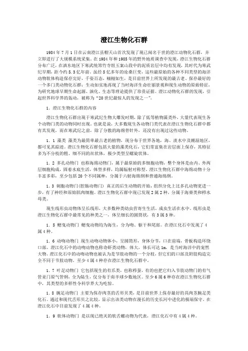 澄江生物化石群