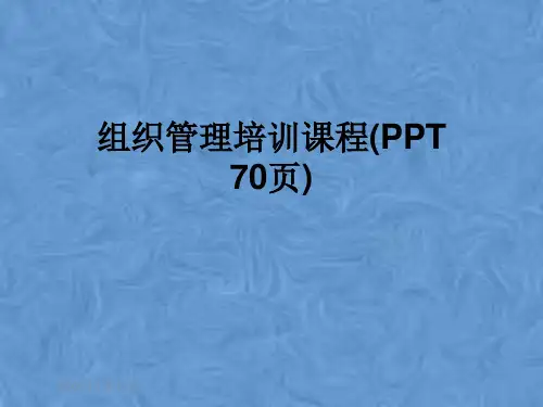 组织管理培训课程(PPT-70页)