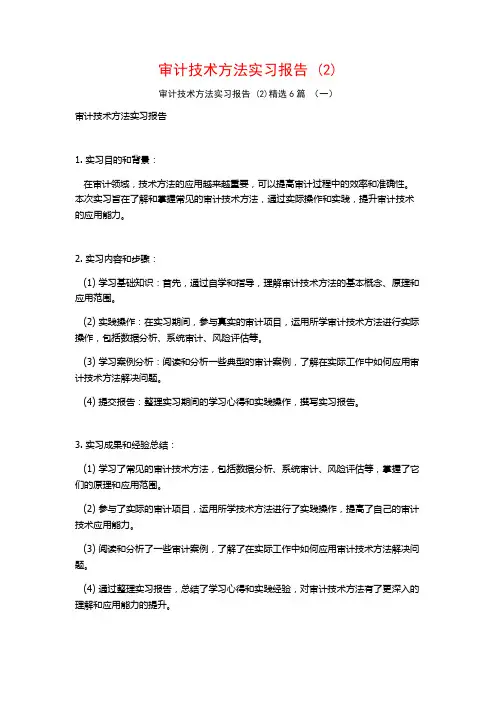 审计技术方法实习报告6篇
