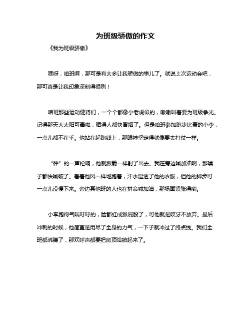 为班级骄傲的作文