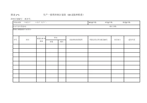 3C认证生产一致性控制计划表