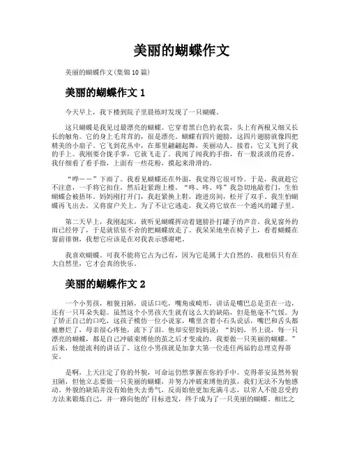 美丽的蝴蝶作文