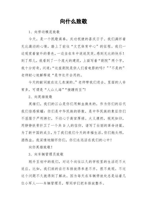向什么致敬_作文