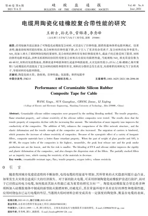 电缆用陶瓷化硅橡胶复合带性能的研究