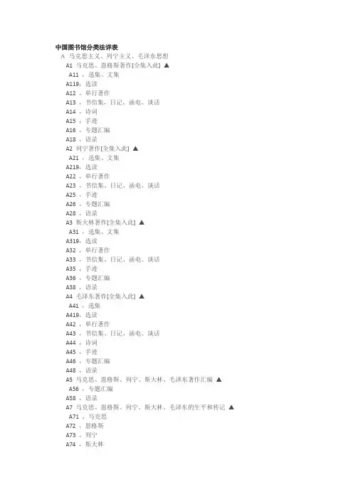中国图书馆分类法详表