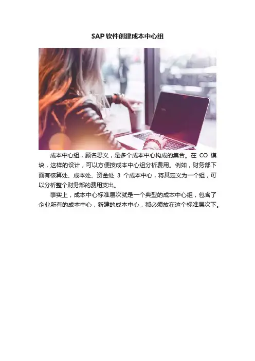 SAP软件创建成本中心组