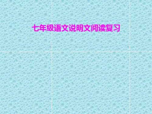 七年级语文复习专题《说明文阅读》ppt课件