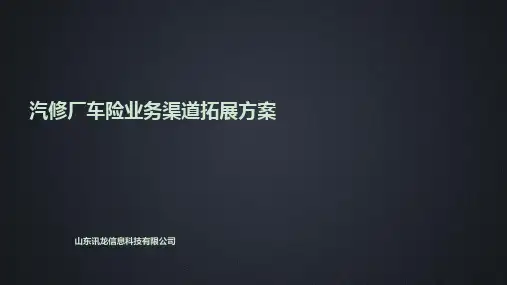 汽修厂车险业务渠道拓展方案 ppt课件