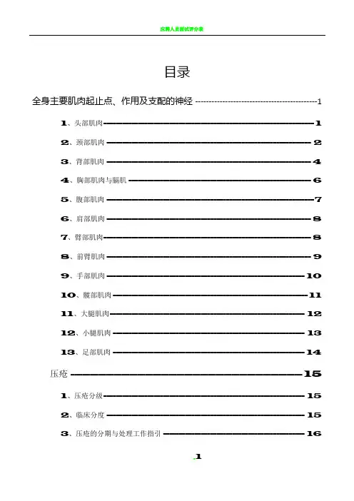 康复医学科评定量表大全