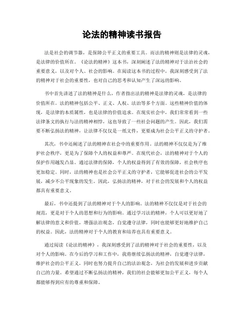 论法的精神读书报告