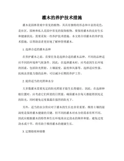 灌木的养护技术措施
