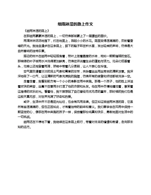 细雨淋湿的路上作文
